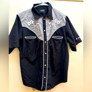 BC Ethic Rockabilly Black /Grey Button Down Shirt